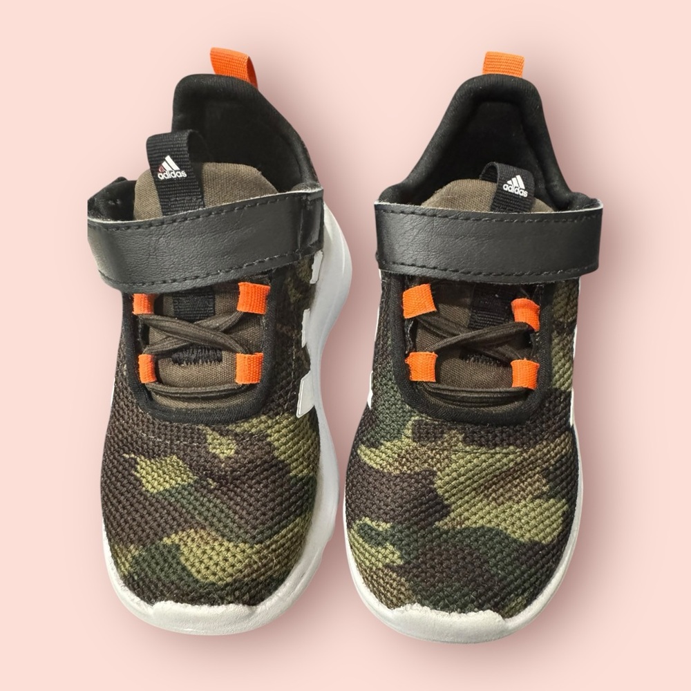 Adidas Racer TR23 Kids Sneakers | Camo Green Orange Cloudfoam Lifestyle Running